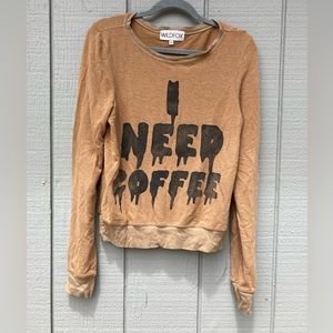 Wildfox “I Need Coffee” Baggy Beach Jumper